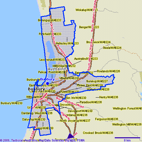 Bunbury Map